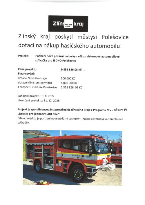 Nová požární technika pro záchranu